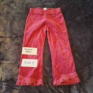 Gymboree girls size 5 velour pull on pants, needs new waist elastic its crunchy